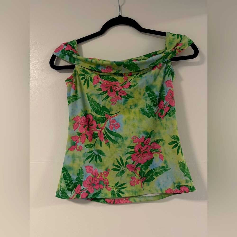 Vintage Suzy Shier - Off-Shoulder Floral Top – Size M